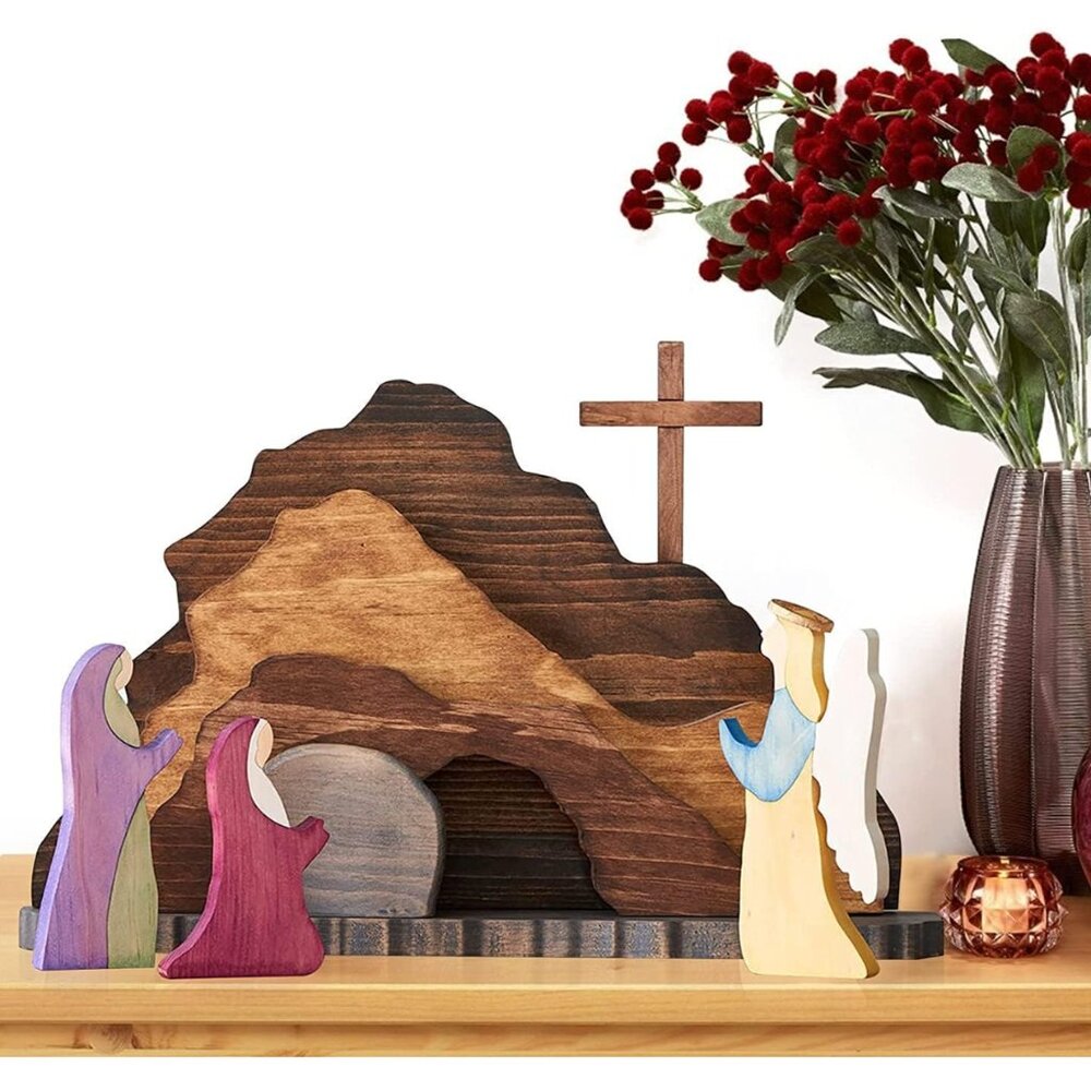 Easter Tomb Scene & Cross Decoration Bundle: Complete Your Easter Tray